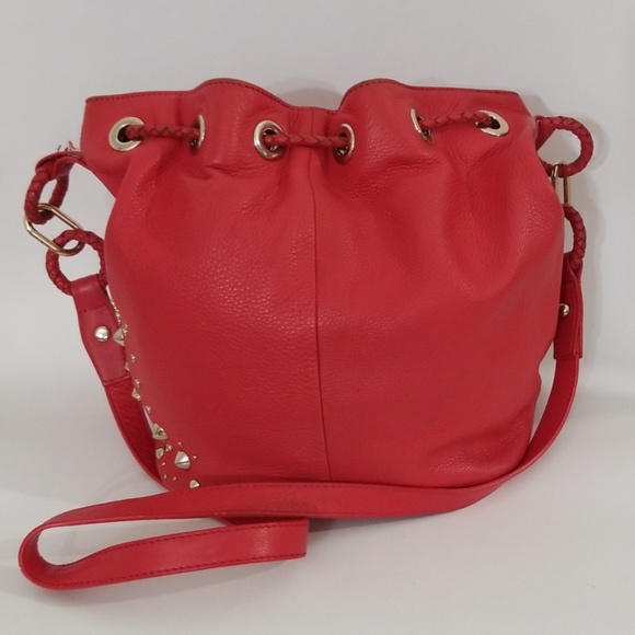 Charles David Red Kennedy Crossbody Bucket Bag - Picture 3 of 8